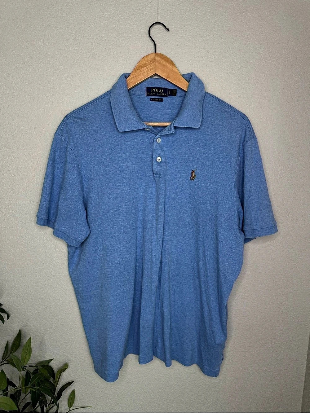 Polo Ralph Lauren Classic Fit Polo Men's Cotton Polo in Blue Size Large